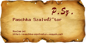 Paschka Szalvátor névjegykártya